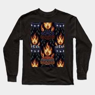 christmas badass seamless pattern Long Sleeve T-Shirt